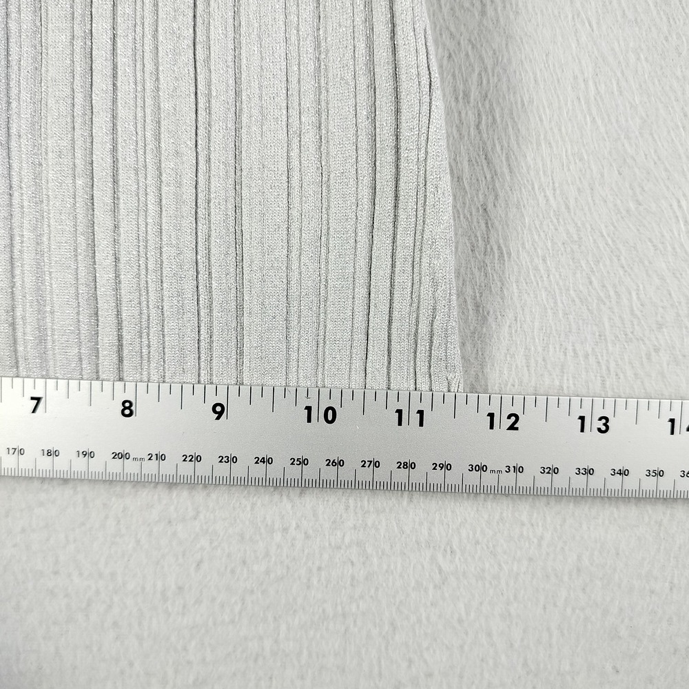 Madewell Tank Silver‎ Womans Small Signature Shimmer Knit Cutaway Sweater Ribbed - Picture 13 of 13